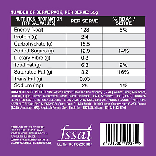 Kwality Wall's Frozen Dessert - Fruit & Nut, 700 ml  