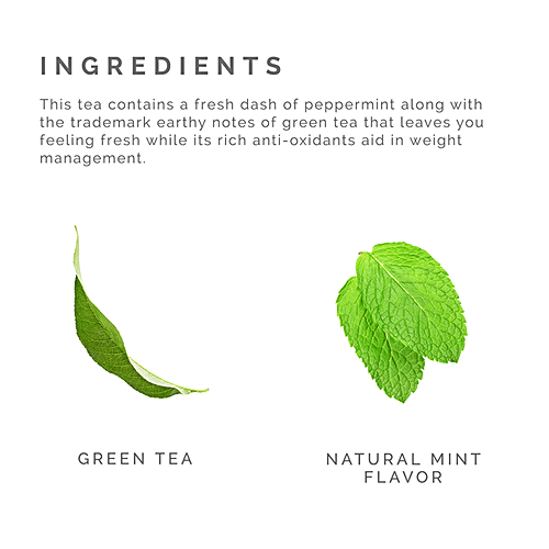 Teabox Mint Green Tea - Whole Leaf & Natural Flavours Blend, Refreshing, Antioxidants Rich, 54 g (25+2 Free Pyramid Bags x 2 g each) 