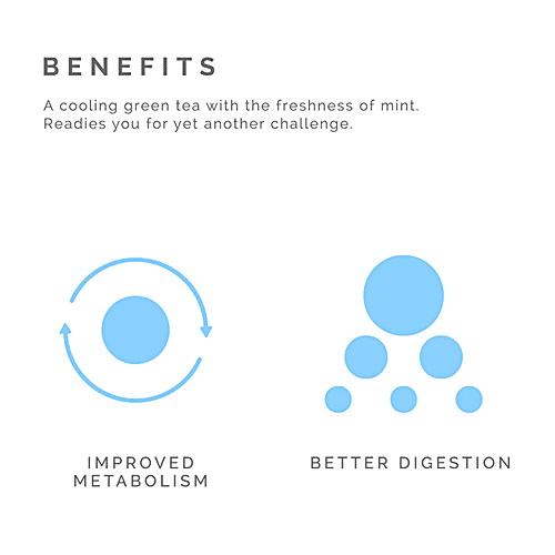 Teabox Mint Green Tea - Whole Leaf & Natural Flavours Blend, Refreshing, Antioxidants Rich, 54 g (25+2 Free Pyramid Bags x 2 g each) 