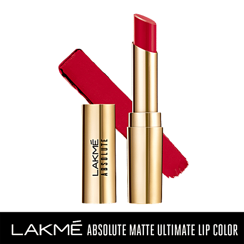 Lakme Absolute Matte Ultimate Lip Color With Argan Oil - Red Extreme, 3.4 g Red Extreme 