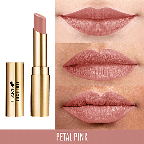 Lakme Absolute Matte Ultimate Lip Color With Argan Oil - Petal Pink, 3.4 g Petal Pink 