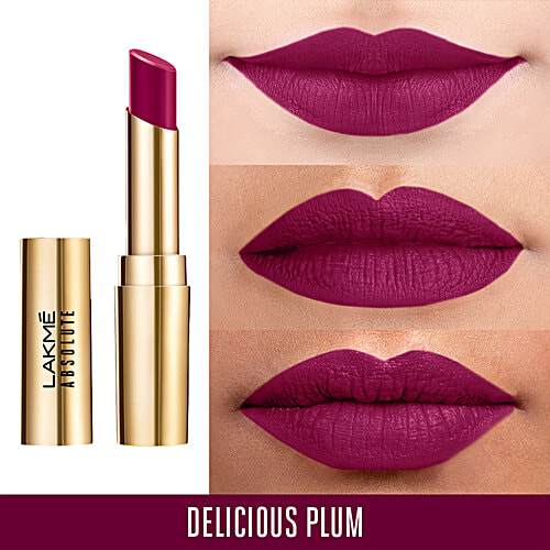 Lakme Absolute Matte Ultimate Lip Color with Argan Oil - Delicious Plum, 3.4 g Delicious Plum 