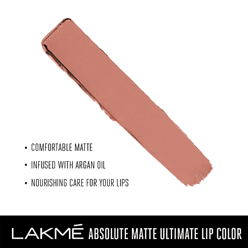 Lakme Absolute Matte Ultimate Lip Color With Argan Oil - Brunch Nude, 3.4 g Brunch Nude 