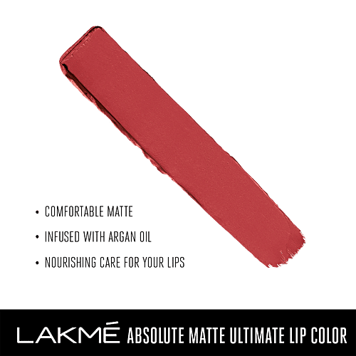 Lakme Absolute Matte Ultimate Lip Color With Argan Oil - Royal Rust, 3.4 g Royal Rust 