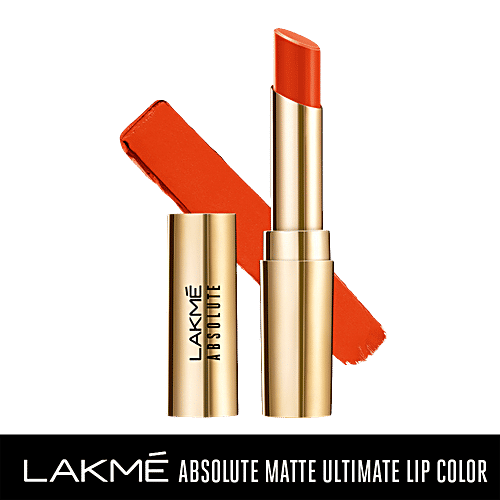 Lakme Absolute Matte Ultimate Lip Color With Argan Oil - Orange Country, 3.4 g Orange Country Argan Oil