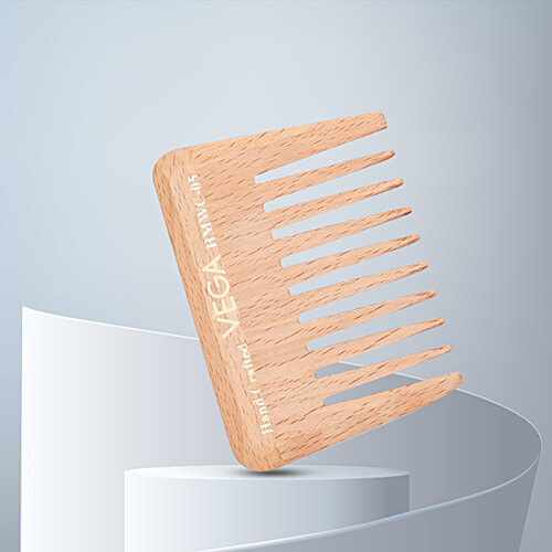 Vega HMWC-05 Wide Tooth Wooden Comb - Colour May Vary, 1 pc