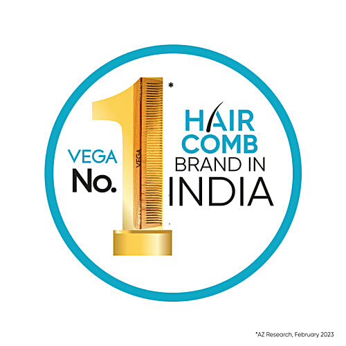 Vega HMWC-05 Wide Tooth Wooden Comb - Colour May Vary, 1 pc