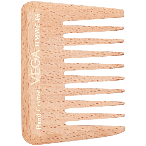 Vega HMWC-05 Wide Tooth Wooden Comb - Colour May Vary, 1 pc