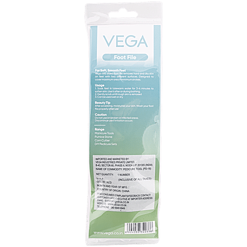 Vega Black Emery Foot File - PD-18, 1 pc  