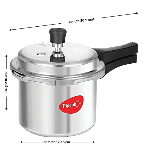 Pigeon by Stovekraft Aluminium Outer Lid Pressure Cooker - Induction Base, 3 L  