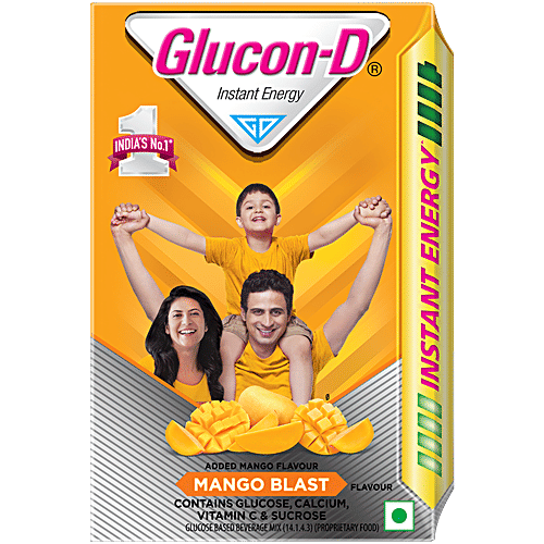 Glucon-D Instant Energy Nutrition Drink - Mango Blast, 450 g Refill Pack Contains Vitamin C