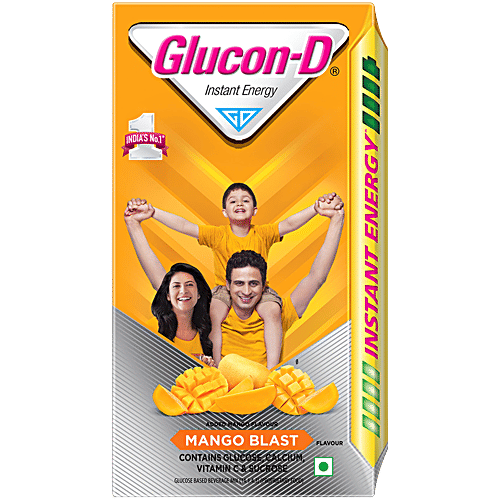 Glucon-D Instant Energy Nutrition Drink - Mango Blast, 1 kg Refill Pack Contains Vitamin C