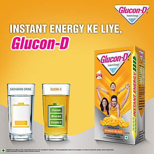 Glucon-D Instant Energy Nutrition Drink - Mango Blast, 1 kg Refill Pack Contains Vitamin C