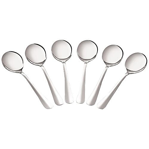 Anjali Stainless Steel Baby Soup Spoon - Wednesde, 6 pcs  Dishwasher Safe
