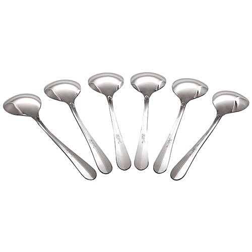 Anjali Stainless Steel Baby Soup Spoon - Wednesde, 6 pcs  Dishwasher Safe