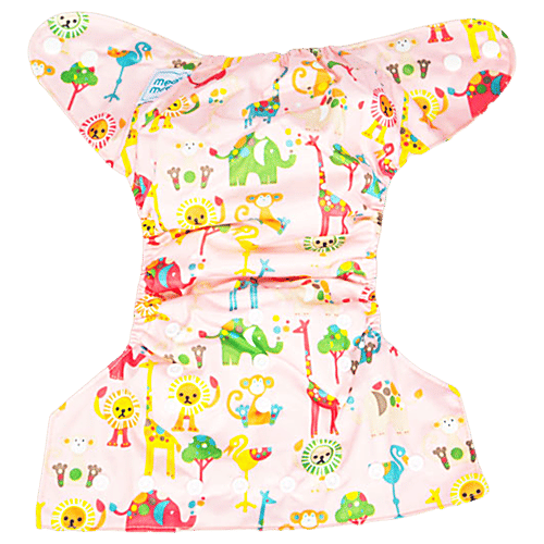 Mee Mee Reusable Baby Cloth Diaper With Adjustable Snap Buttons - Pink, 1 pc