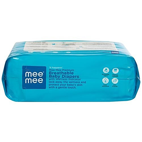 Mee Mee Premium Breathable Diapers - Small, 22 pcs Pack of 2 