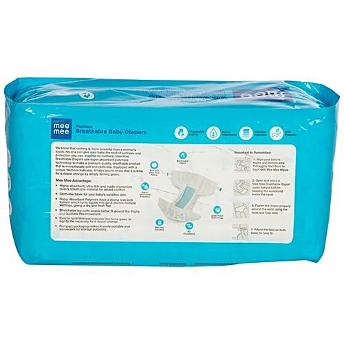 Mee Mee Premium Breathable Diapers - Small, 22 pcs Pack of 2 