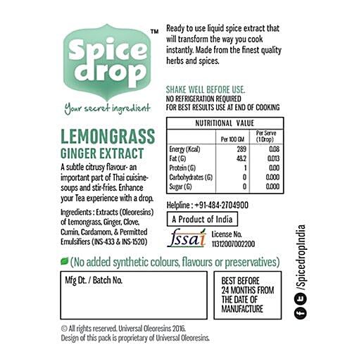 spice drop Lemongrass Ginger Extract, 5 ml  