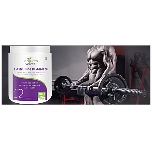 Natures Velvet L Citrulline DL Malate Powder - To Enhance Human Physique, 200 g