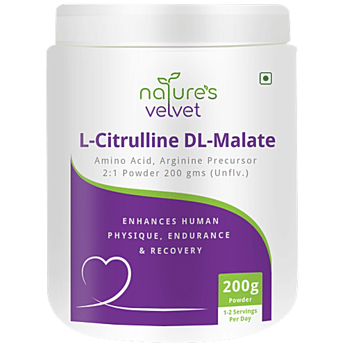 Natures Velvet L Citrulline DL Malate Powder - To Enhance Human Physique, 200 g