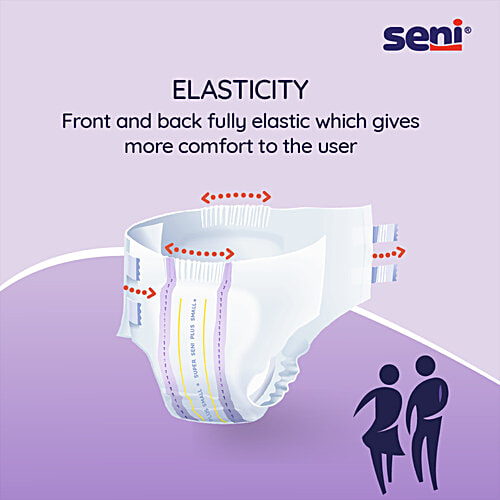 Seni Super Seni Plus Breathable Adult Diapers - Medium, 30 pcs Pouch Latex Free