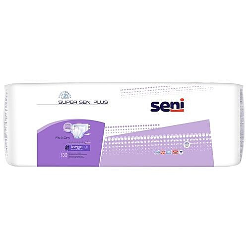 Seni Super Seni Plus Breathable Adult Diapers - Large, 30 pcs Pouch Latex Free