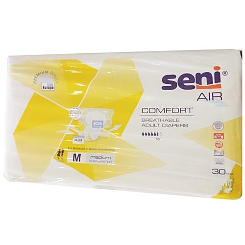 Seni Air Comfort Breathable Adult Diapers - Medium, 30 pcs Pouch 