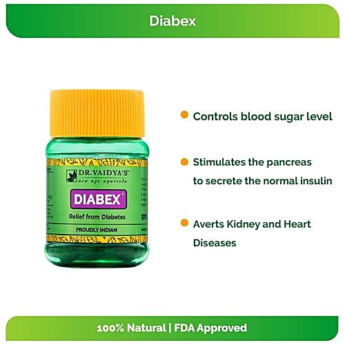 Dr. Vaidya's Diabex Pills - Relief From Diabetes, 30 pcs Pack of 2 