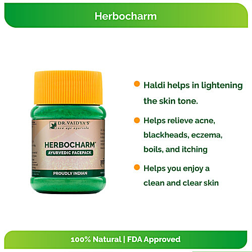 Dr. Vaidya's Herbocharm Powder - Ayurvedic Facepack, 50 g Pack of 2 