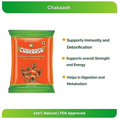 Dr. Vaidya's Chakaash - Chyawanprash Toffee, 50 Toffees Pack of 2 