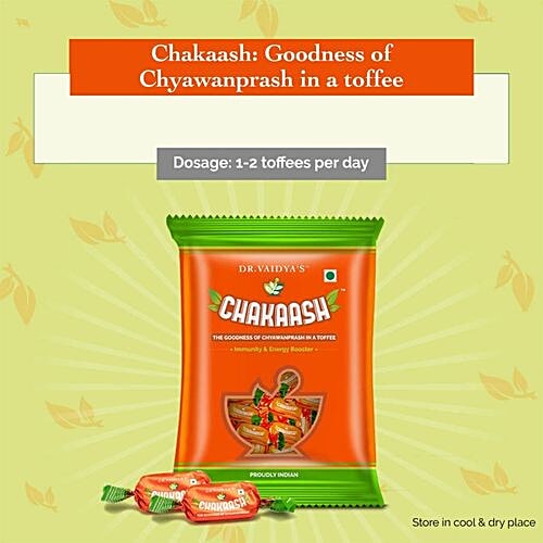 Dr. Vaidya's Chakaash - Chyawanprash Toffee, 50 Toffees Pack of 2 