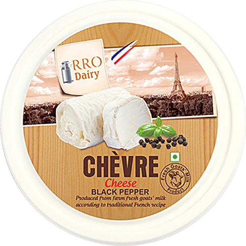 RRO DAIRY Chevre Cheese - Black Pepper, 100 g Box Good Source of Protein & Calcium