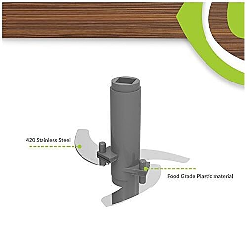 Home Puff Premium Vegetable Chopper - Green, With Steel 3 Blade & Whipping Blade, Silicone, 1 pc  