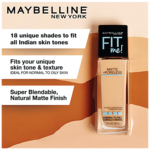 Maybelline New York Fit Me Matte+Poreless Liquid Foundation, 30 ml 335 Classic Tan 