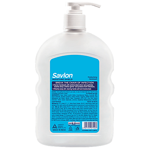 Savlon Moisture Shield Germ Protection Liquid Handwash, 500 ml Pump 