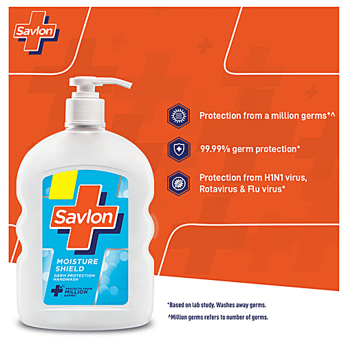Savlon Moisture Shield Germ Protection Liquid Handwash, 500 ml Pump 