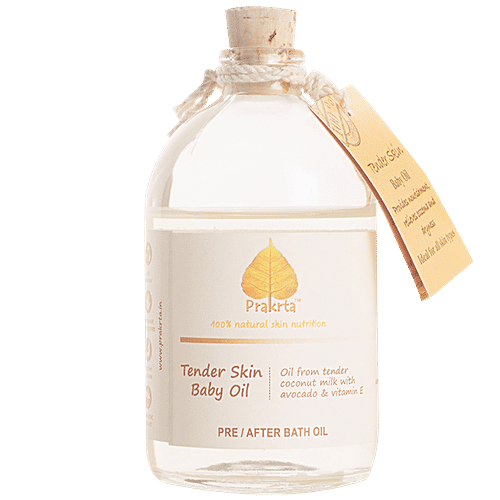 Prakrta Tender Skin Baby Oil - Virgin Coconut Oil With Vitamin E & Avocado Extract, 100 ml  