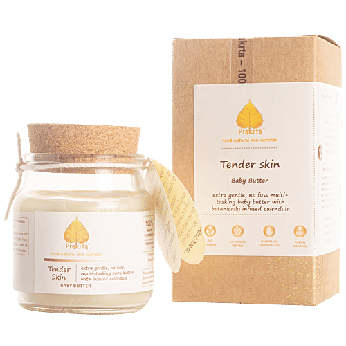 Prakrta Tender Skin Baby Butter - All Natural, Multi-purpose Body Butter With Infused Calendula, 85 g  