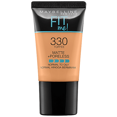 Maybelline New York Fit Me Matte+Poreless Liquid Foundation - 330 Toffee, 18 ml Tube Natural, Seamless Finish