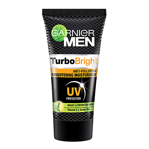 Garnier Men Turbo Bright Anti-Pollution Brightening Moisturiser - Rich In Lemon & Green Tea, 40 g  