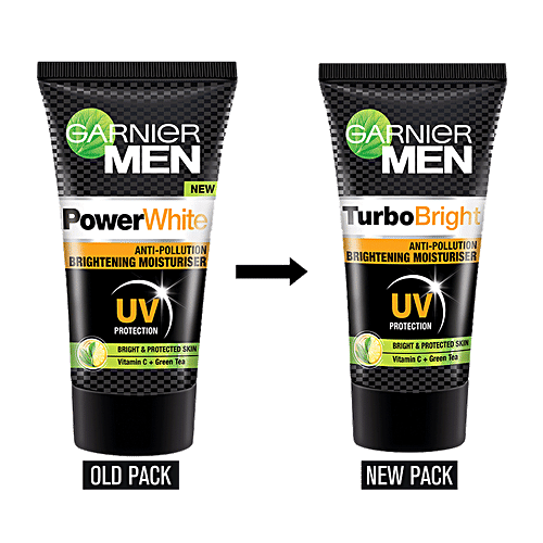 Garnier Men Turbo Bright Anti-Pollution Brightening Moisturiser - Rich In Lemon & Green Tea, 40 g  