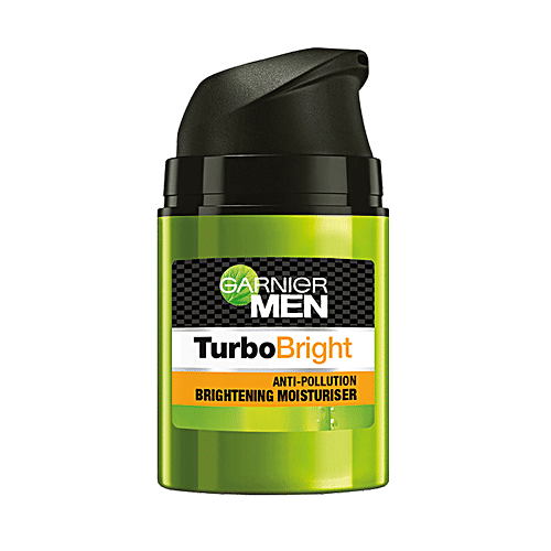 Garnier Men Turbo Bright Anti-Pollution Brightening Moisturiser - Rich In Lemon & Green Tea, 50 g