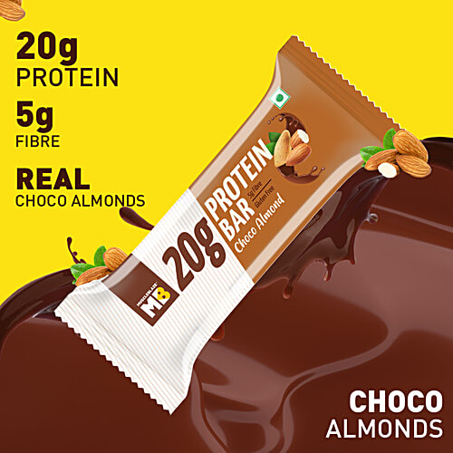 MuscleBlaze 20g Protein Bar - Choco Almond, 75 g Pouch Healthy Protein Snacks