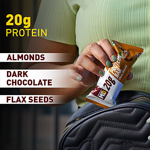 MuscleBlaze 20g Protein Bar - Choco Almond, 75 g Pouch Healthy Protein Snacks