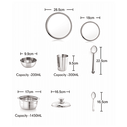 Neelam Premium Stainless Steel Dinner Set, 36 pcs  