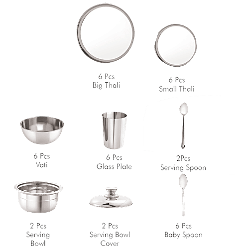 Neelam Premium Stainless Steel Dinner Set, 36 pcs  