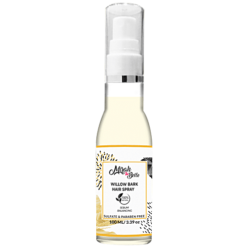 Mirah Belle Organic & Natural Willow Bark-Green Tea Leaf Sebum Balancing Hair Spray - Paraben Free, 100 ml  