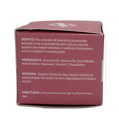 Mirah Belle Organic & Natural Sensitive Lips Unscented Balm - Paraben Free, 5 g  Paraben Free