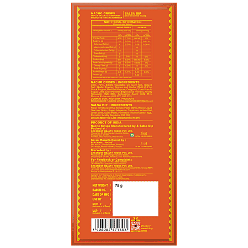 Cornitos Peri Peri Nachos & Salsa Dip Tray, 75 g  Cholesterol Free, Gluten Free